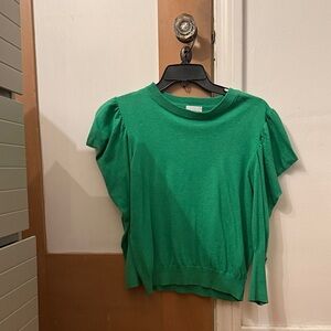 Misa Los Angeles Vibrant Green Puffed Sleeve Top